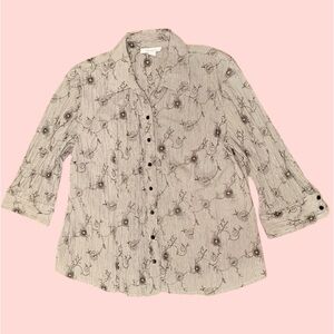 Dress Barn - size XL - black/white floral blouse